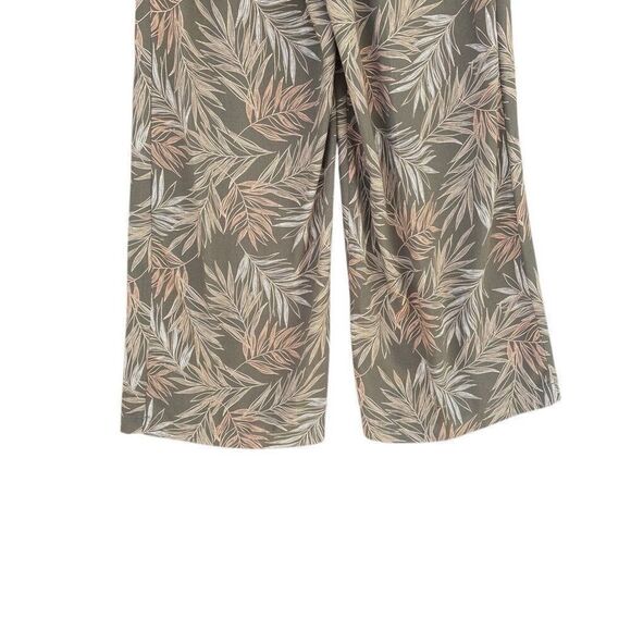 A New Day Olive Green Tropical Print Flowy Wide Leg Palazzo Pants Women’s XSmall - Picture 7 of 8